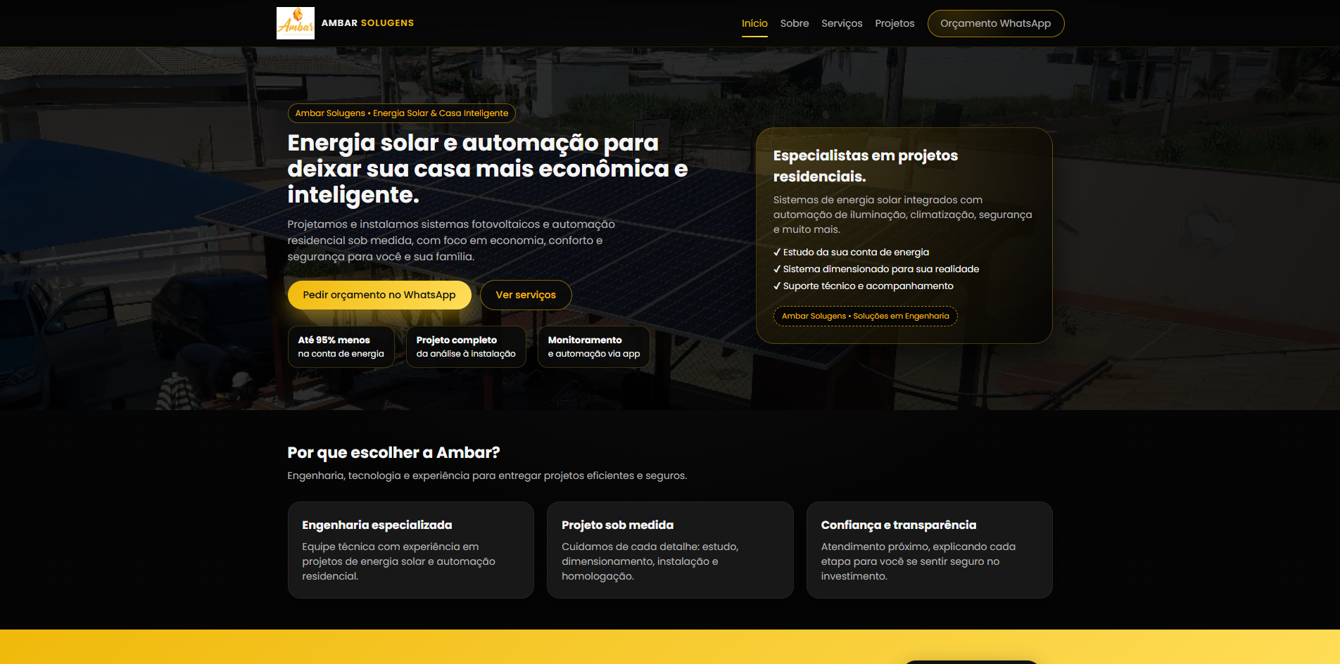 Site Institucional - Energia Solar
